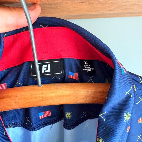 BRAND NEW FJ GOLF Polo Presidents Cup USA flag lightweight polyester NWT - Picture 7 of 11